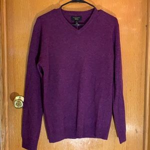 Purple Cashmere V-Neck Sweater